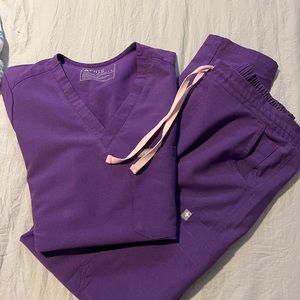FIGS Bundle | Small Catarina one pocket top and small yola pants in magic purple